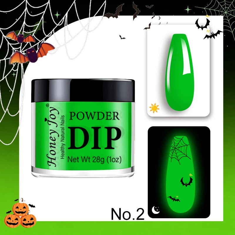 30g Glow in the Dark Dip Powder Purple/Yellow Luminous Phosphor Nail Art Powder Long-Lasting Party/Festival Manicure Decor Dust