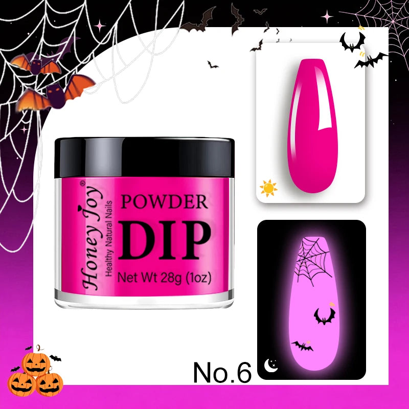 30g Glow in the Dark Dip Powder Purple/Yellow Luminous Phosphor Nail Art Powder Long-Lasting Party/Festival Manicure Decor Dust