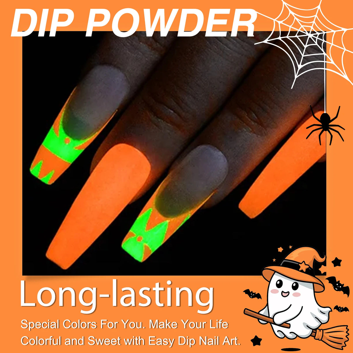 30g Glow in the Dark Dip Powder Purple/Yellow Luminous Phosphor Nail Art Powder Long-Lasting Party/Festival Manicure Decor Dust