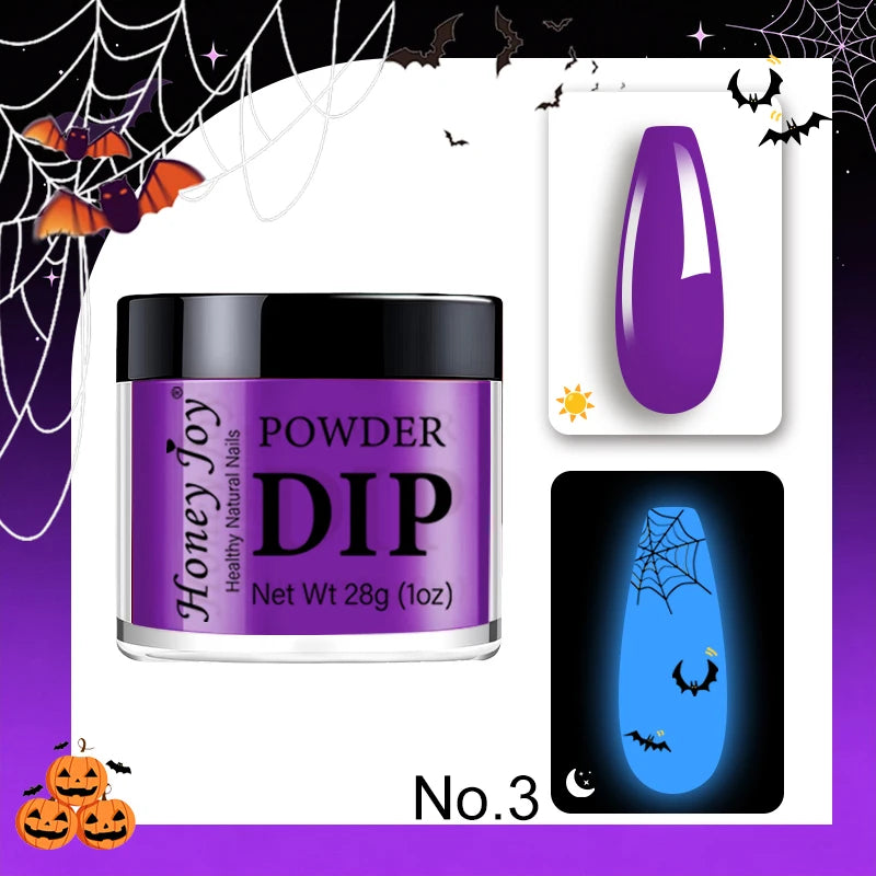 30g Glow in the Dark Dip Powder Purple/Yellow Luminous Phosphor Nail Art Powder Long-Lasting Party/Festival Manicure Decor Dust