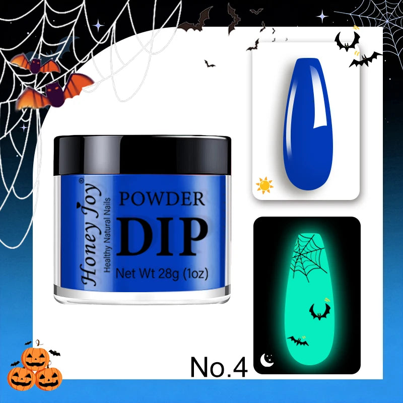 30g Glow in the Dark Dip Powder Purple/Yellow Luminous Phosphor Nail Art Powder Long-Lasting Party/Festival Manicure Decor Dust