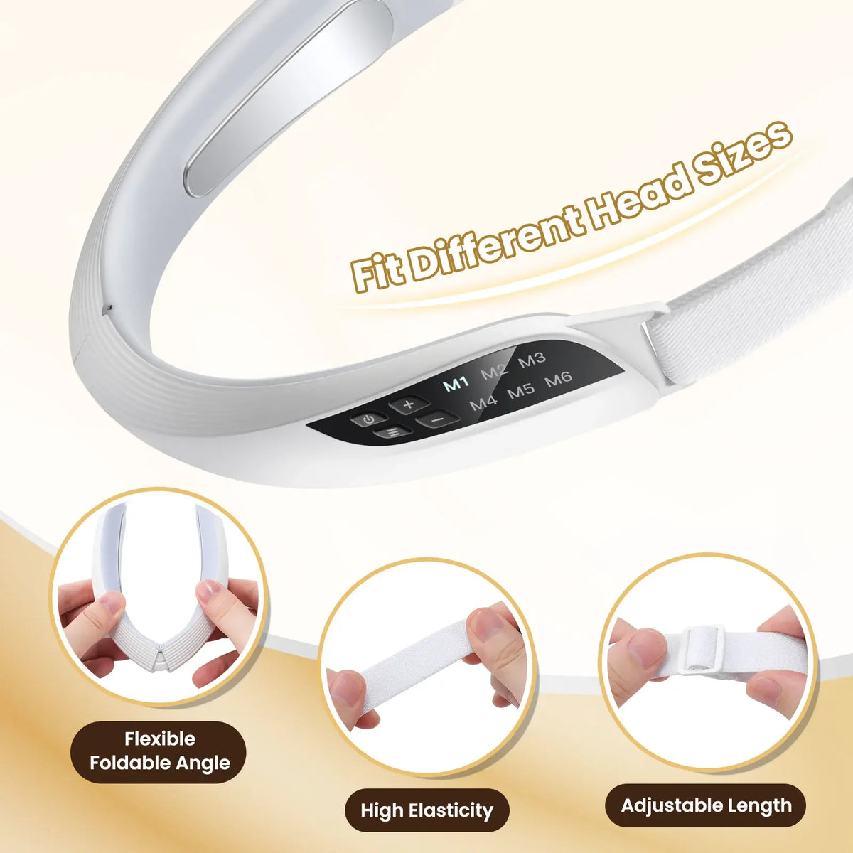 6 Mode 8 Level Vibration Facial Massager for Face Care & Contouring USB Rechargeable Skin Care Device with Adjustable Headband