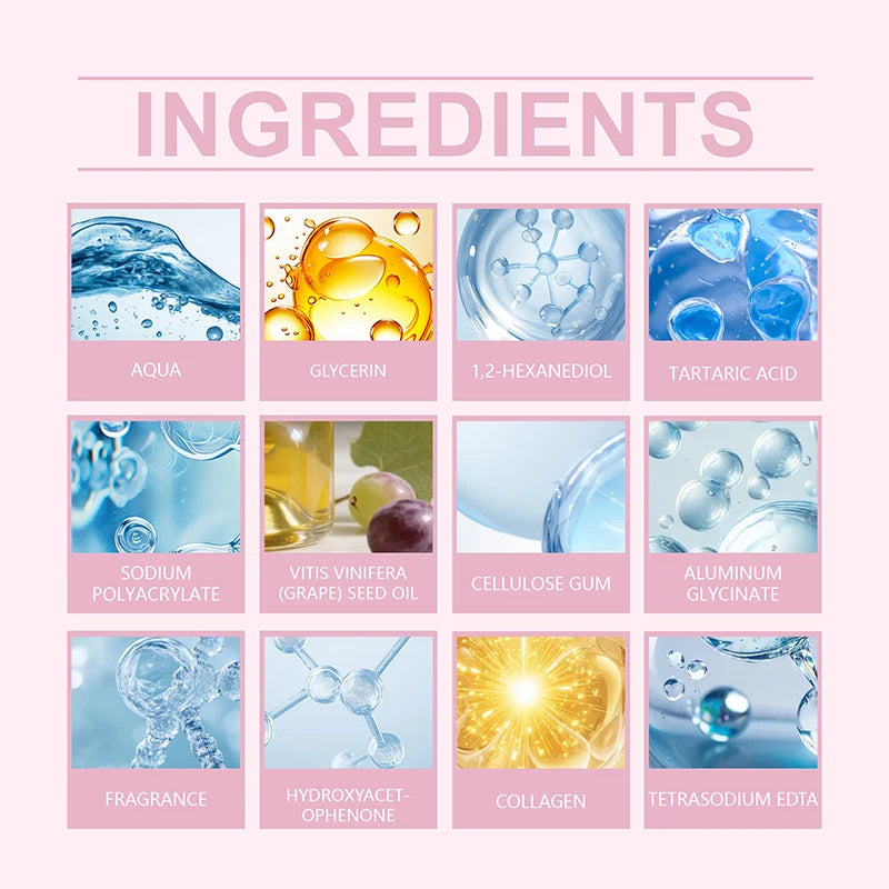Korean Sheet Mask Collagen Overnight Facial Mask Moisturizing Grape Seed Oil Nourishing