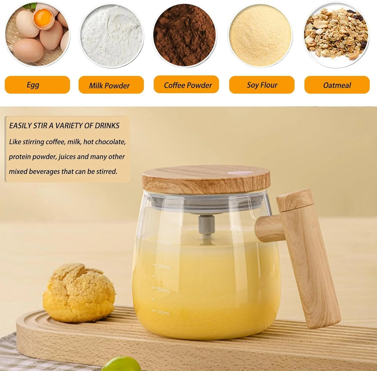 Automatic Self-Stirring Mug, Coffee and Milk Mixing Cup, Magnetic Stirring, Stainless Steel Electric Blender, 400ml