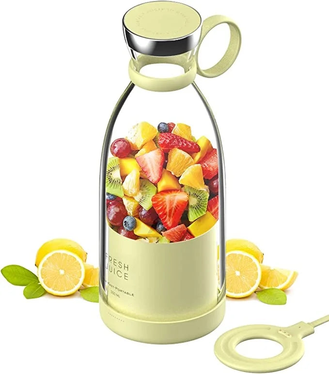 Batidora licuadora portátil recargable, mezclador inalámbrico para zumo fresco, 350 ml con cargador