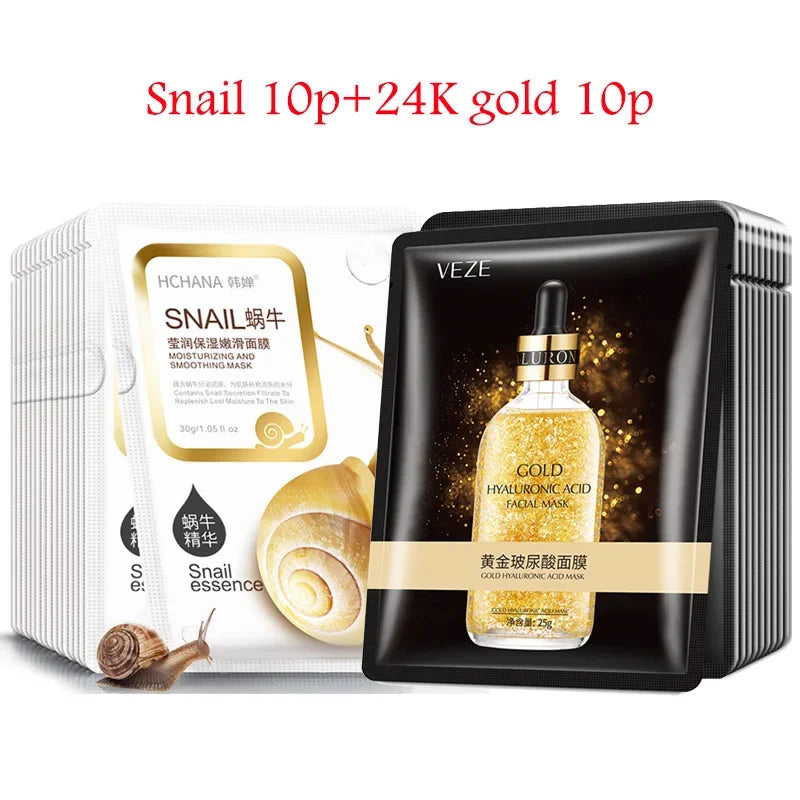 Snail Collagen Sheet Masks – Pack of 20