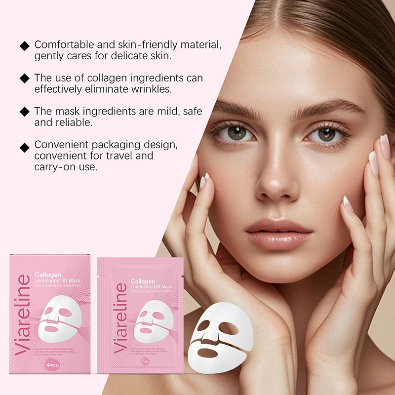 Korean Sheet Mask Collagen Overnight Facial Mask Moisturizing Grape Seed Oil Nourishing