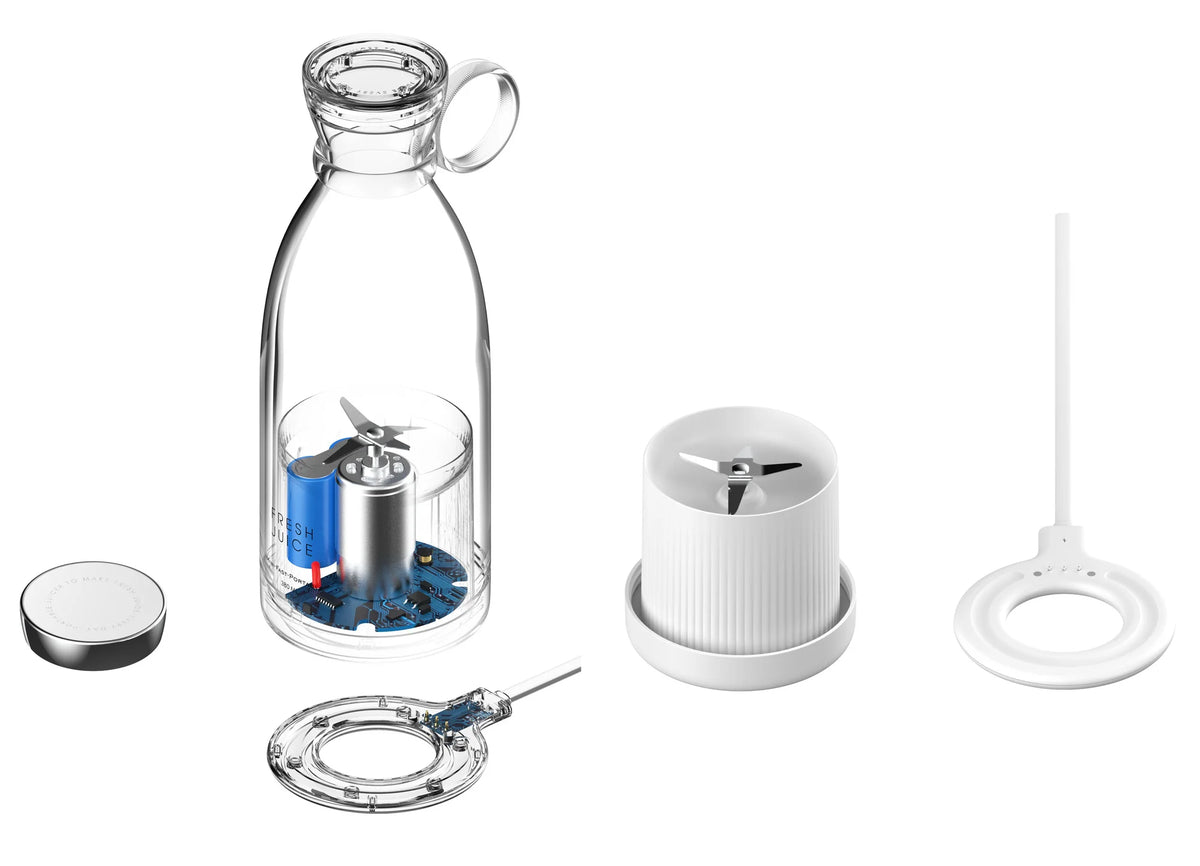 Batidora licuadora portátil recargable, mezclador inalámbrico para zumo fresco, 350 ml con cargador