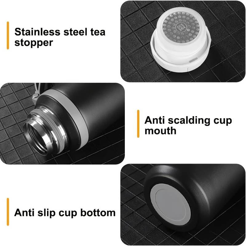600ml Stainless Steel Coffee Cup Travel Thermal Mug Leak-Proof Thermos