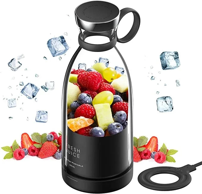 Batidora licuadora portátil recargable, mezclador inalámbrico para zumo fresco, 350 ml con cargador
