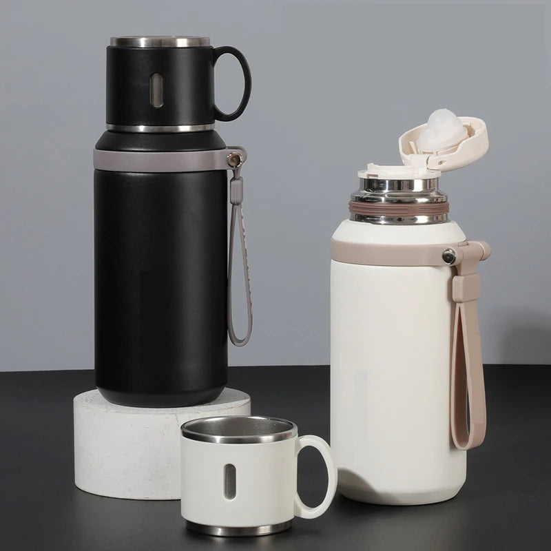 600ml Stainless Steel Coffee Cup Travel Thermal Mug Leak-Proof Thermos