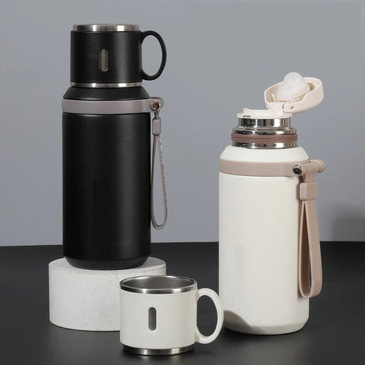 600ml Stainless Steel Coffee Cup Travel Thermal Mug Leak-Proof Thermos