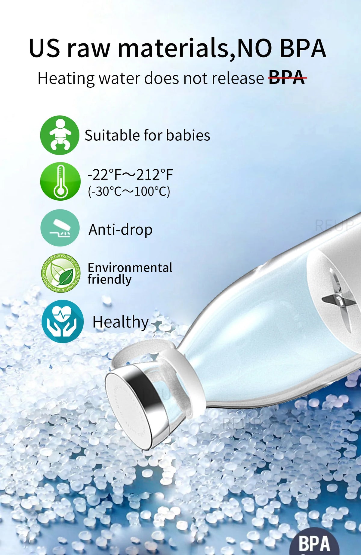 Batidora licuadora portátil recargable, mezclador inalámbrico para zumo fresco, 350 ml con cargador