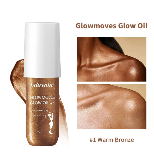 Glowmotions Glow Body Oil 100ml Hydrating Softening Brazilian Shimmer Bronze Non-Greasy Non-Sticky Formula for Beachside Party