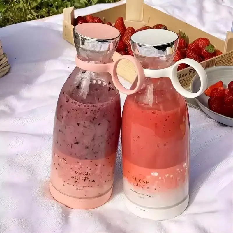 Batidora licuadora portátil recargable, mezclador inalámbrico para zumo fresco, 350 ml con cargador
