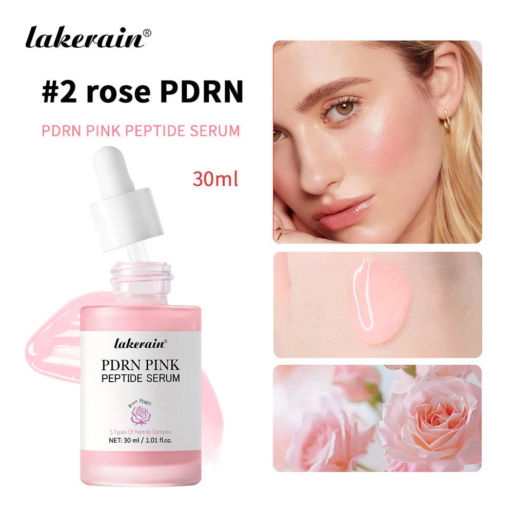 Lakerain Salmon DNA PDRN Pink Peptide Serum Smooth Face Skin Pink Glow Essence Moisturizing Hydrating Korean Skincare Product