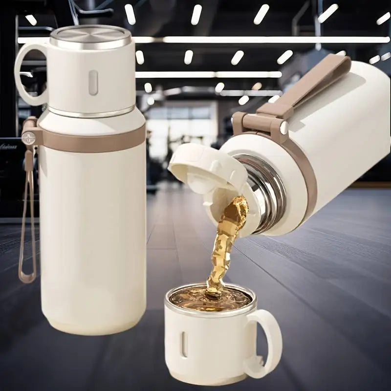 600ml Stainless Steel Coffee Cup Travel Thermal Mug Leak-Proof Thermos