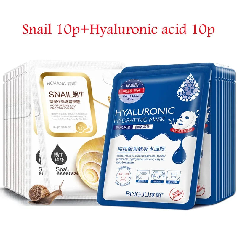 Snail Collagen Sheet Masks – Pack of 20