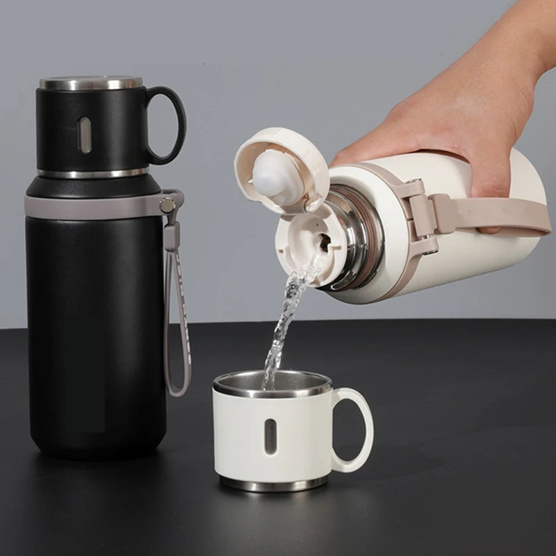 600ml Stainless Steel Coffee Cup Travel Thermal Mug Leak-Proof Thermos