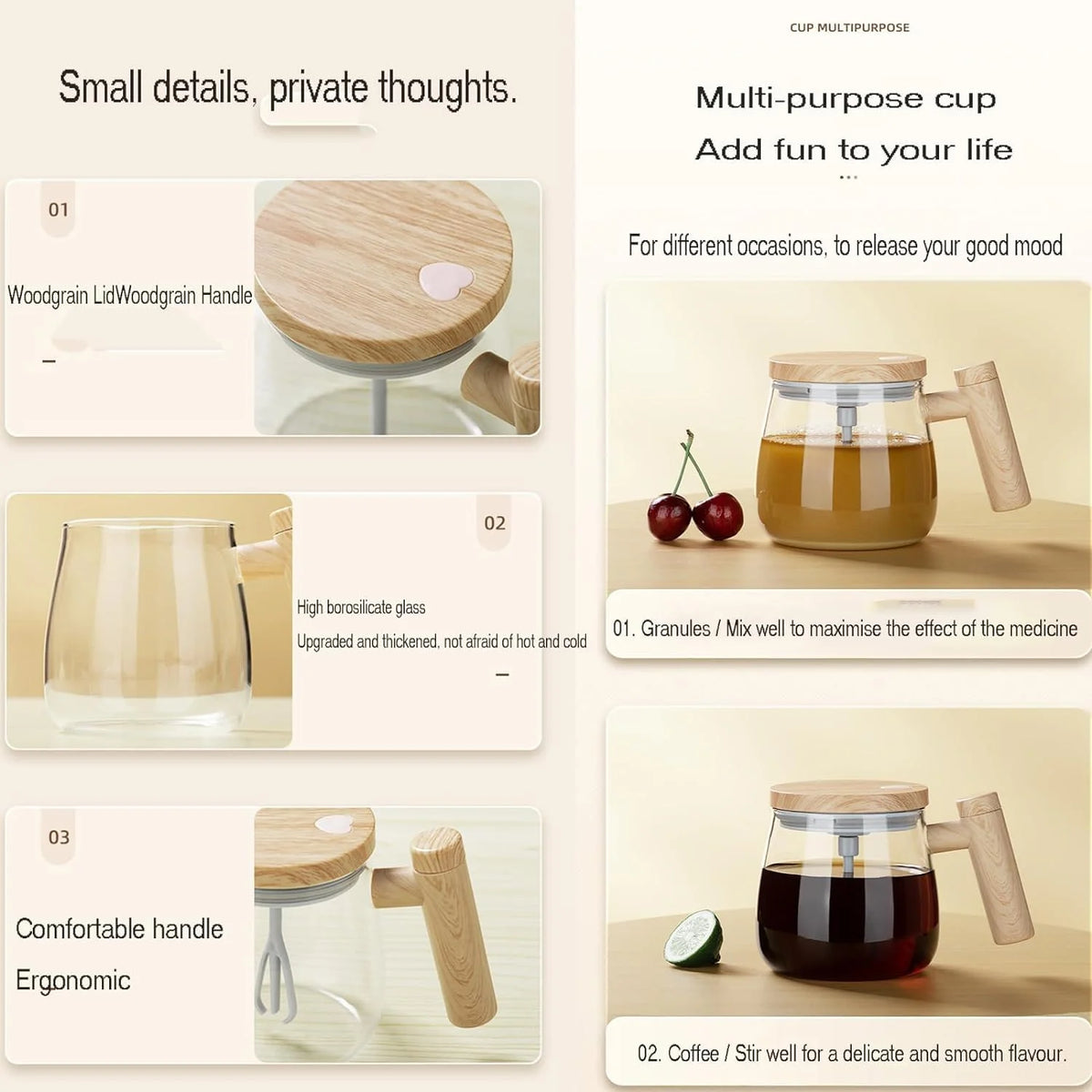 Automatic Self-Stirring Mug, Coffee and Milk Mixing Cup, Magnetic Stirring, Stainless Steel Electric Blender, 400ml