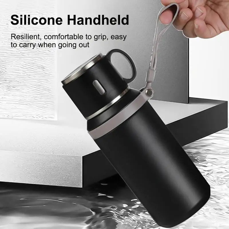600ml Stainless Steel Coffee Cup Travel Thermal Mug Leak-Proof Thermos