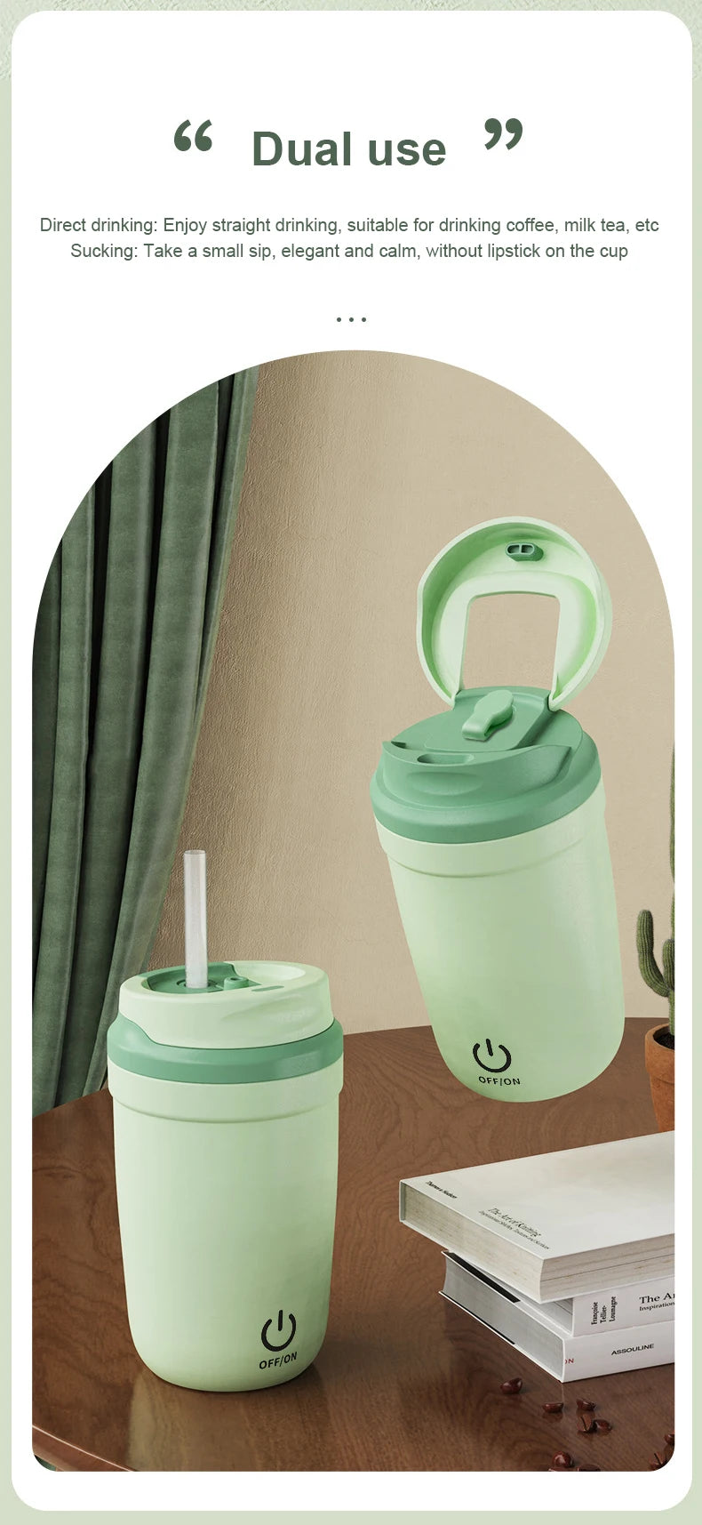 Automatic Self-Stirring Mug, Coffee and Milk Mixing Cup, Magnetic Stirring, Stainless Steel Electric Blender, 400ml