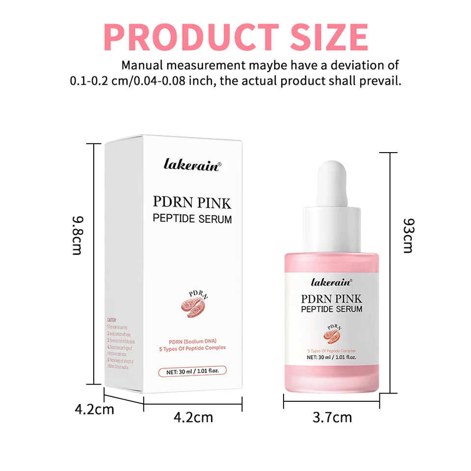 Lakerain Salmon DNA PDRN Pink Peptide Serum Smooth Face Skin Pink Glow Essence Moisturizing Hydrating Korean Skincare Product