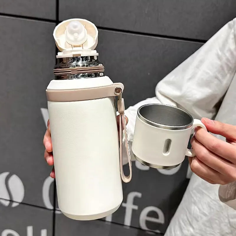 600ml Stainless Steel Coffee Cup Travel Thermal Mug Leak-Proof Thermos