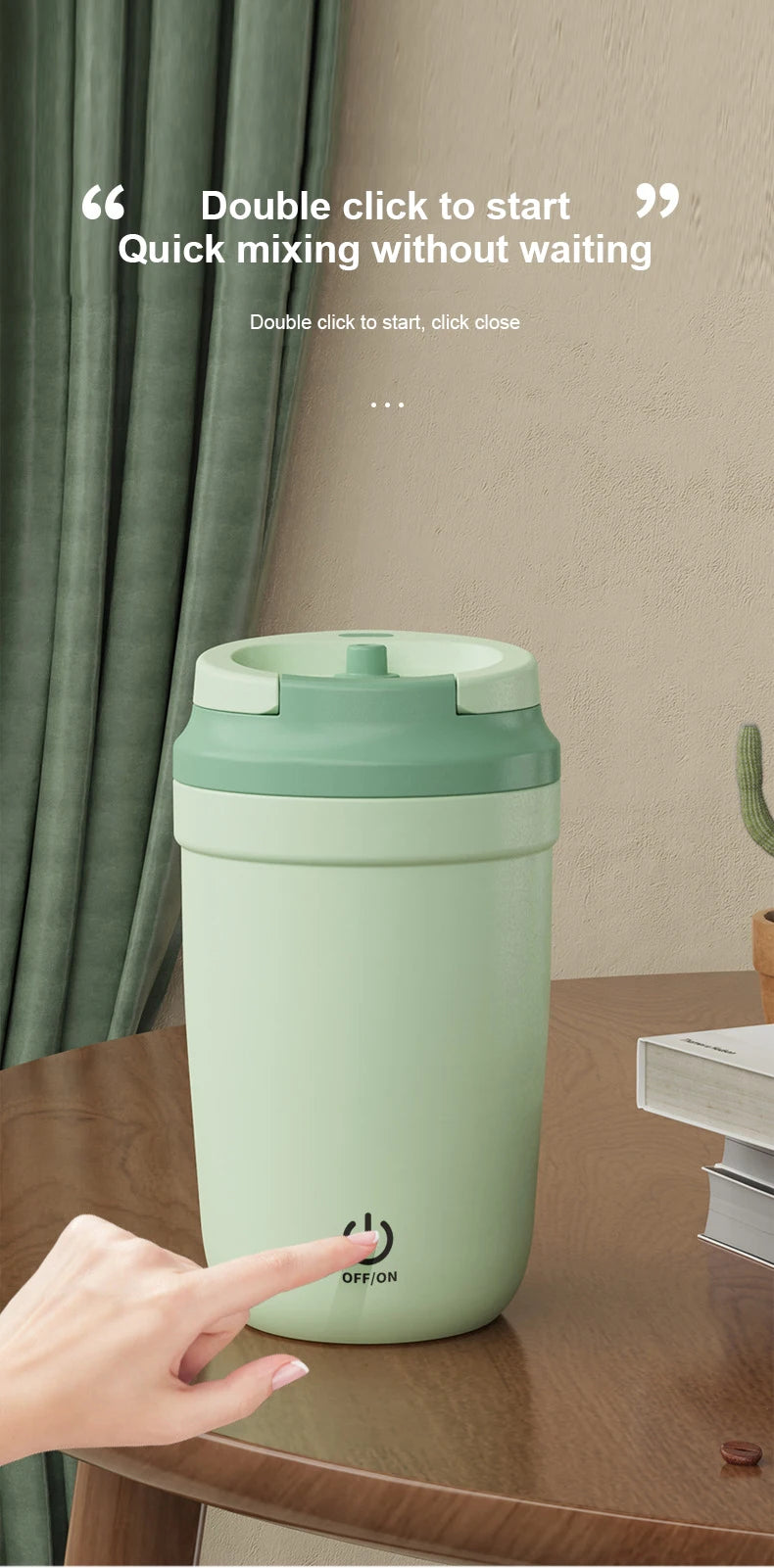 Automatic Self-Stirring Mug, Coffee and Milk Mixing Cup, Magnetic Stirring, Stainless Steel Electric Blender, 400ml