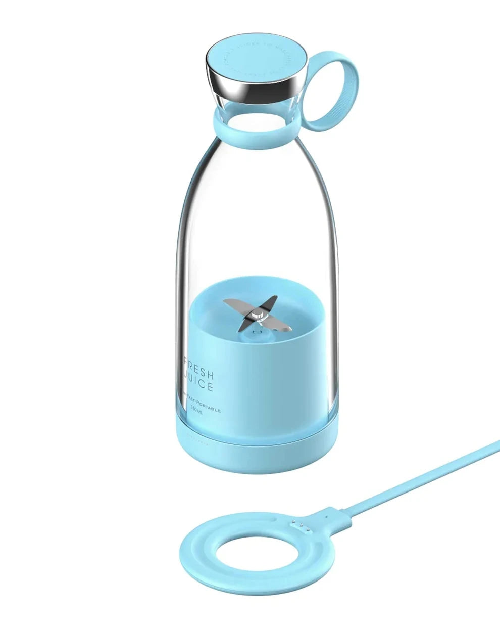 Batidora licuadora portátil recargable, mezclador inalámbrico para zumo fresco, 350 ml con cargador
