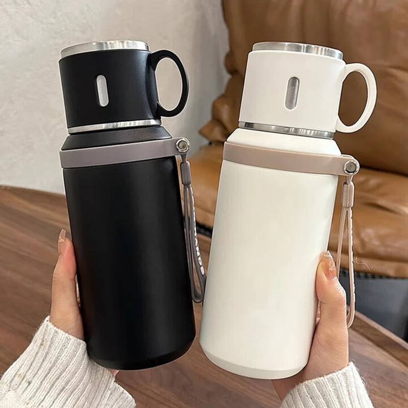 600ml Stainless Steel Coffee Cup Travel Thermal Mug Leak-Proof Thermos