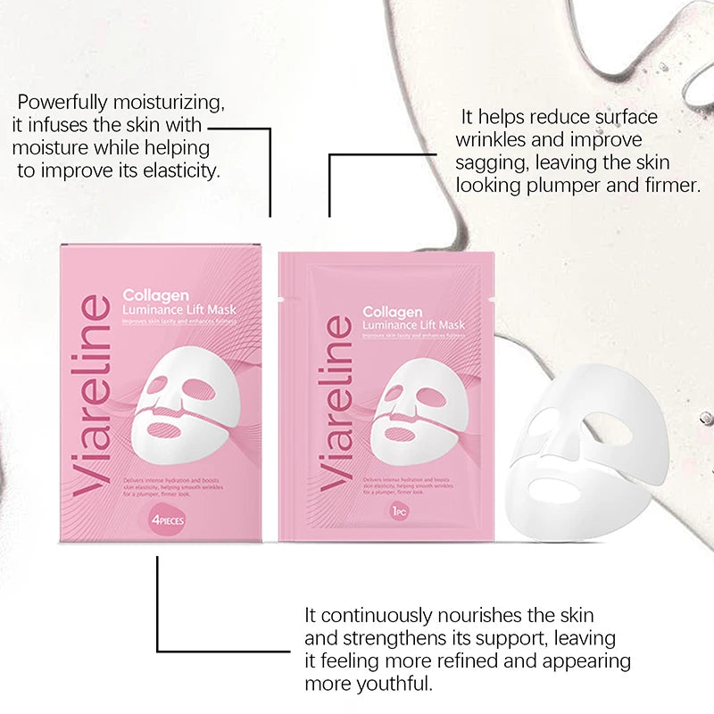Korean Sheet Mask Collagen Overnight Facial Mask Moisturizing Grape Seed Oil Nourishing