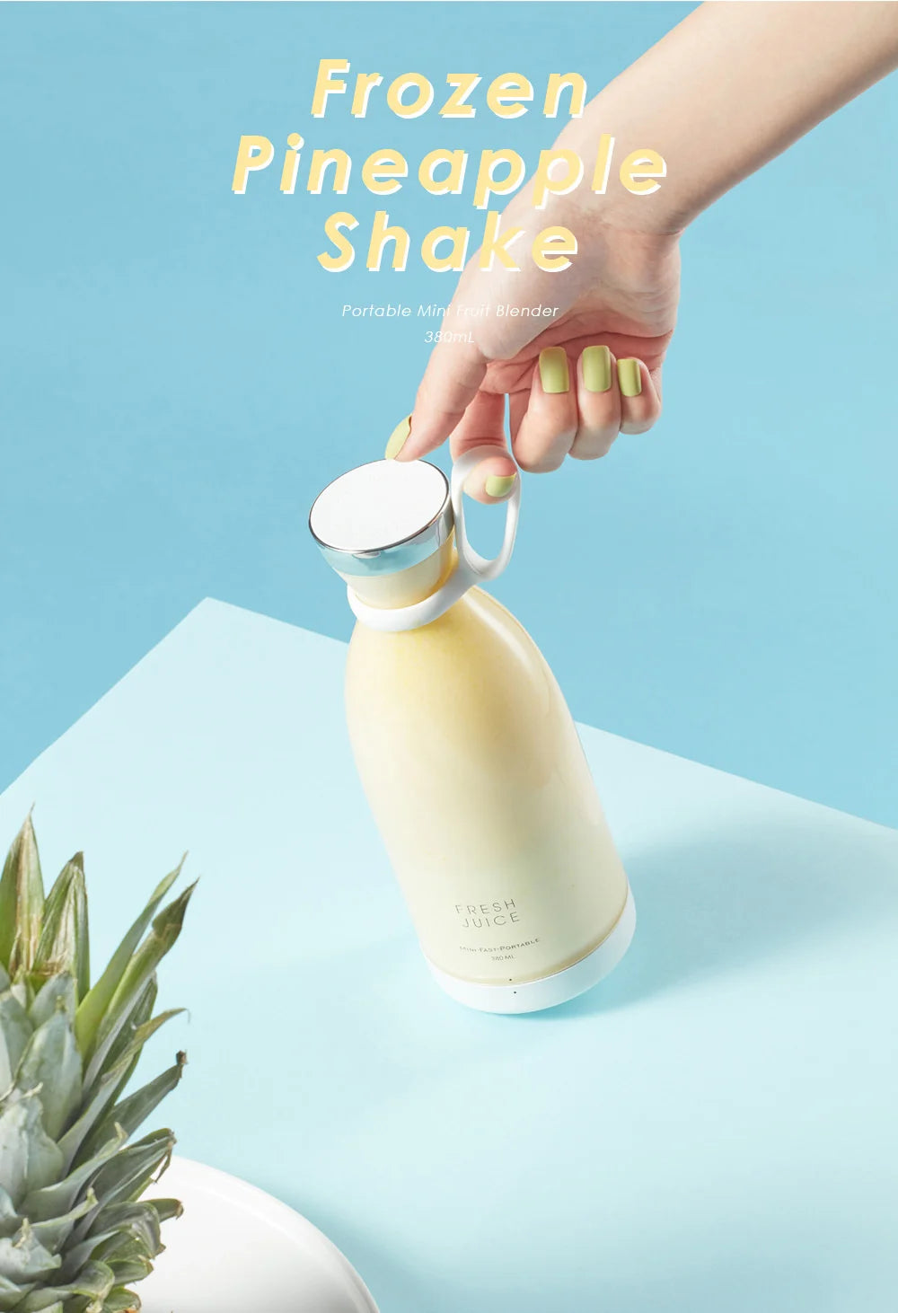 Batidora licuadora portátil recargable, mezclador inalámbrico para zumo fresco, 350 ml con cargador