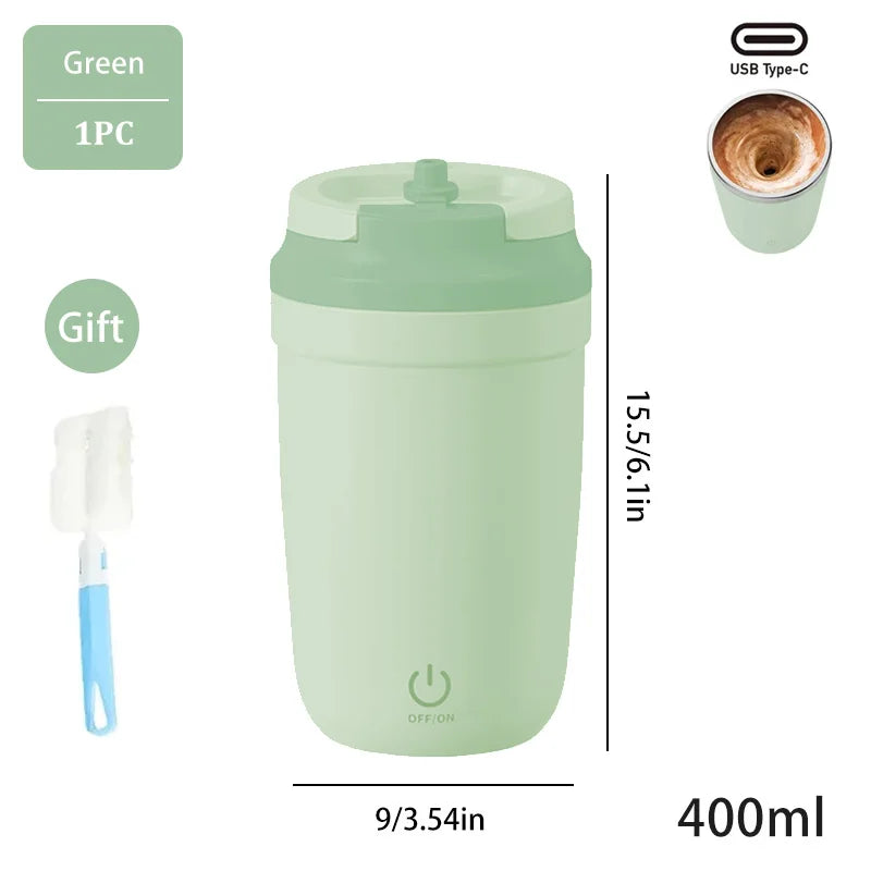 Automatic Self-Stirring Mug, Coffee and Milk Mixing Cup, Magnetic Stirring, Stainless Steel Electric Blender, 400ml