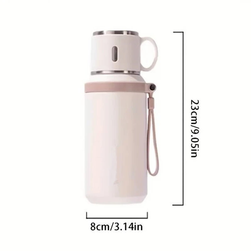 600ml Stainless Steel Coffee Cup Travel Thermal Mug Leak-Proof Thermos